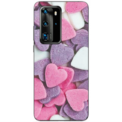 Huawei P40 Pro Sponge Hearts Transparent Silicone TPU Θήκη