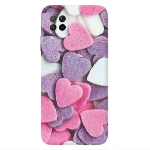 Huawei P40 Lite Sponge Hearts Transparent Silicone TPU Θήκη