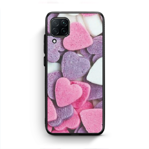 Huawei P40 Lite Sponge Hearts Black Glossy Θήκη