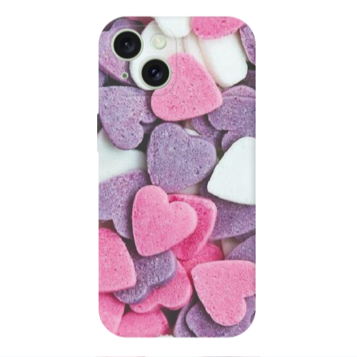 Apple iPhone 15 Plus Sponge Hearts Transparent Silicone TPU Θήκη