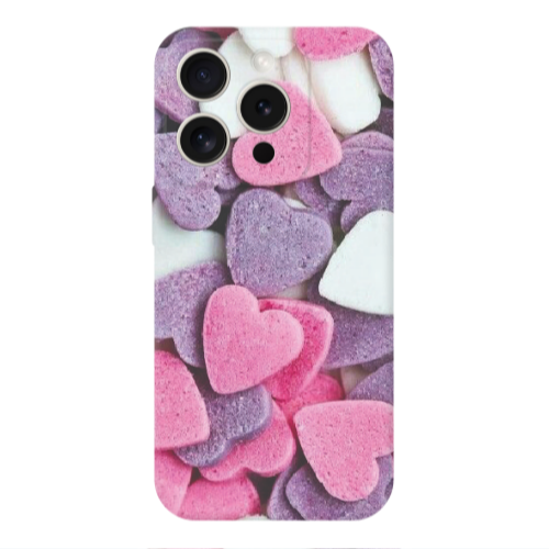 Apple iPhone 15 Pro Max Sponge Hearts Transparent Silicone TPU Θήκη