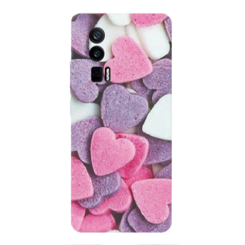 Xiaomi Poco F5 Pro Sponge Hearts Transparent Silicone TPU Θήκη