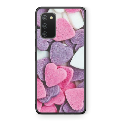 Samsung A02s Sponge Hearts Black Glossy Θήκη