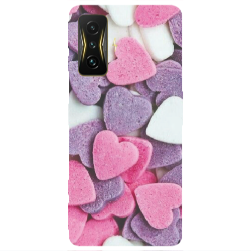Xiaomi Poco F4 Gt Sponge Hearts Transparent Silicone TPU Θήκη