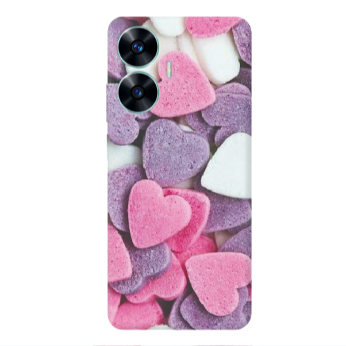 Realme C55 Sponge Hearts Transparent Silicone TPU Θήκη