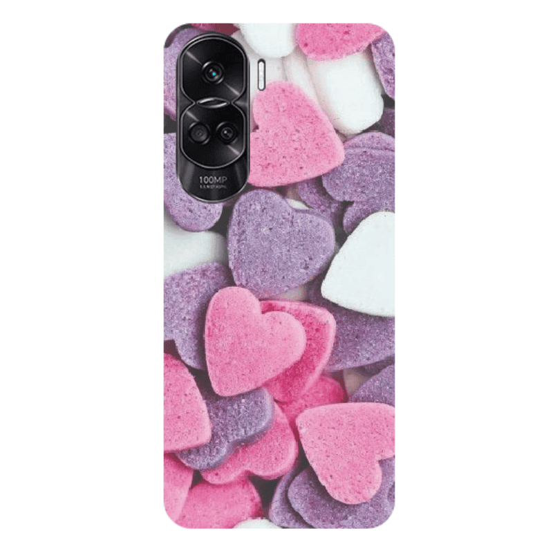Honor 90 Lite 5G Sponge Hearts Transparent Silicone TPU Θήκη