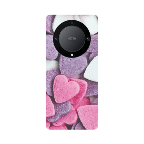 Honor Magic5 Lite 5G Sponge Hearts Transparent Silicone TPU Θήκη