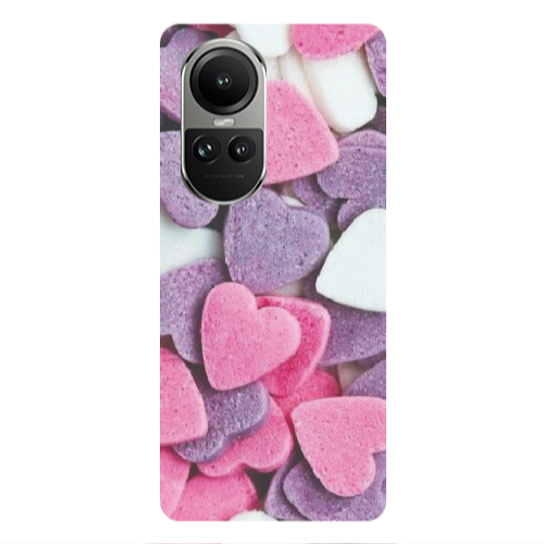 Oppo Reno10 5G Sponge Hearts Transparent Silicone TPU Θήκη