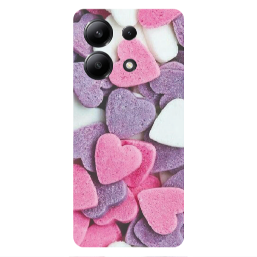 Xiaomi Redmi Note 13 4G Sponge Hearts Transparent Silicone TPU Θήκη