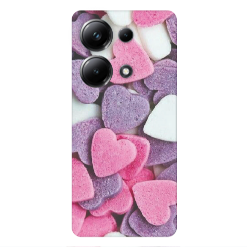 Xiaomi Poco M6 Pro 4G Sponge Hearts Transparent Silicone TPU Θήκη