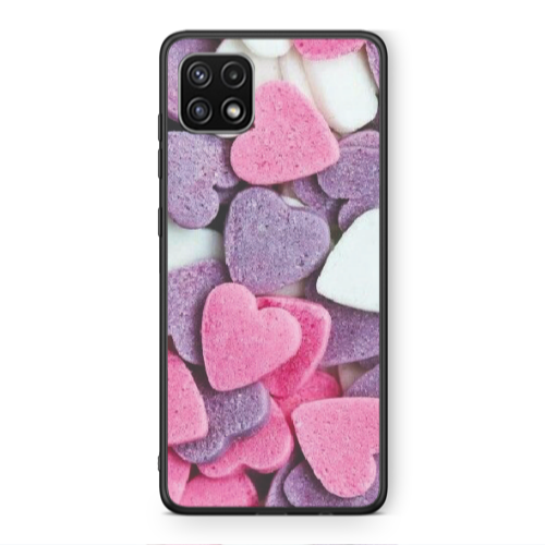 Samsung A22 5G Sponge Hearts Black Glossy Θήκη