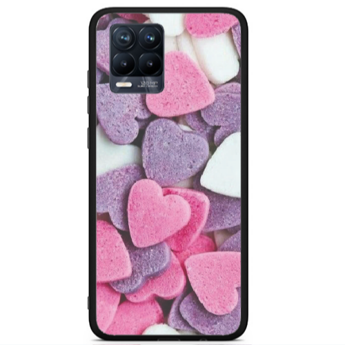 Realme 8 i Sponge Hearts Black Glossy Θήκη