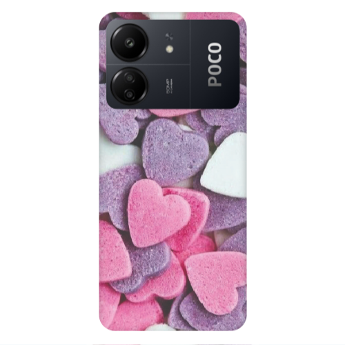 Xiaomi Poco C65 Sponge Hearts Transparent Silicone TPU Θήκη