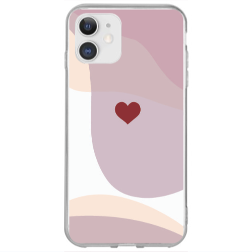 Apple iPhone 12 Wavy Heart Transparent Silicone TPU Θήκη