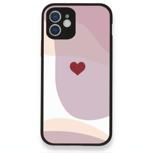 Apple iPhone 12 Wavy Heart Black Glossy Θήκη
