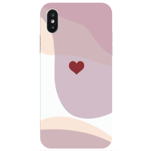 Apple iPhone X Wavy Heart Transparent Silicone TPU Θήκη