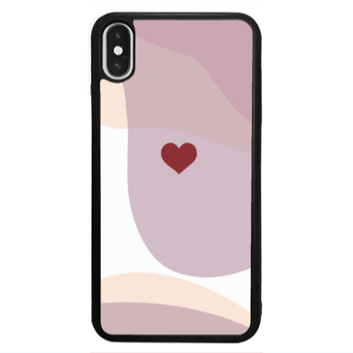 Apple iPhone X Wavy Heart Black Glossy Θήκη