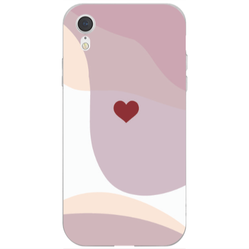 Apple iPhone Xr Wavy Heart Transparent Silicone TPU Θήκη