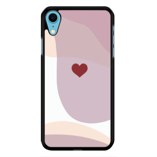 Apple iPhone Xr Wavy Heart Black Glossy Θήκη
