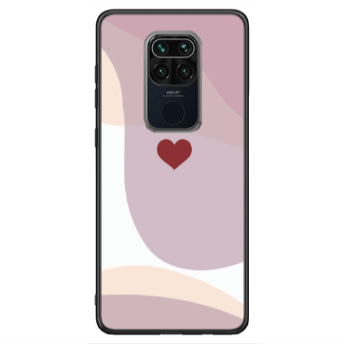 Xiaomi Redmi Note 9 Wavy Heart Black Glossy Θήκη