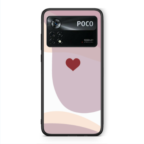 Xiaomi Poco X4 Pro Wavy Heart Black Glossy Θήκη