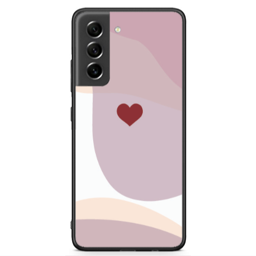 Samsung S21 FE Wavy Heart Black Glossy Θήκη