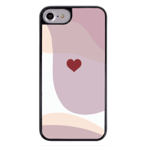 Apple iPhone 7 Wavy Heart Black Glossy Θήκη