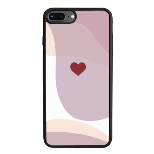 Apple iPhone 7 Plus Wavy Heart Black Glossy Θήκη