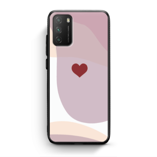 Xiaomi Poco M3 Wavy Heart Black Glossy Θήκη