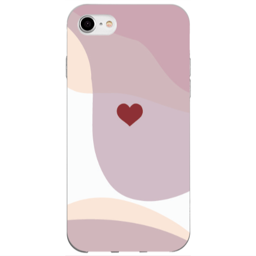 Apple iPhone SE 2020 Wavy Heart Transparent Silicone TPU Θήκη