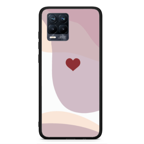 Realme 8  Wavy Heart Black Glossy Θήκη