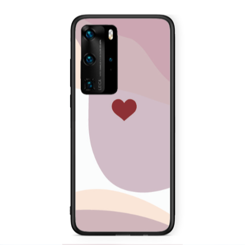 Huawei P40 Pro Wavy Heart Black Glossy Θήκη