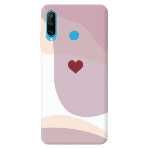 Huawei P30 Lite Wavy Heart Transparent Silicone TPU Θήκη