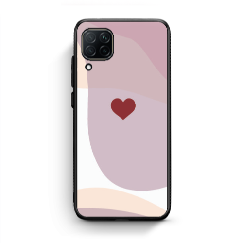 Huawei P40 Lite Wavy Heart Black Glossy Θήκη