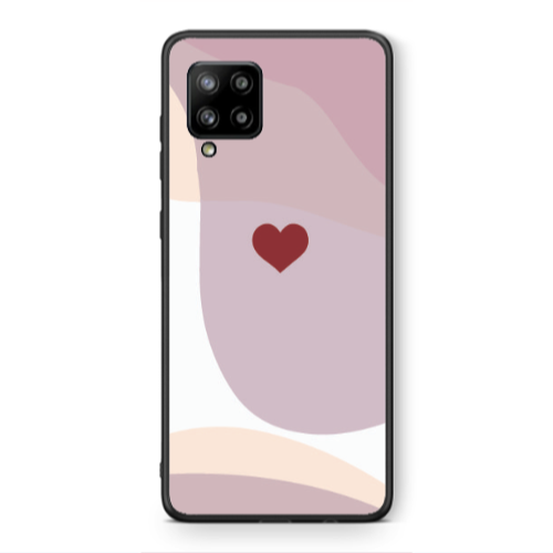 Samsung A42 5G Wavy Heart Black Glossy Θήκη