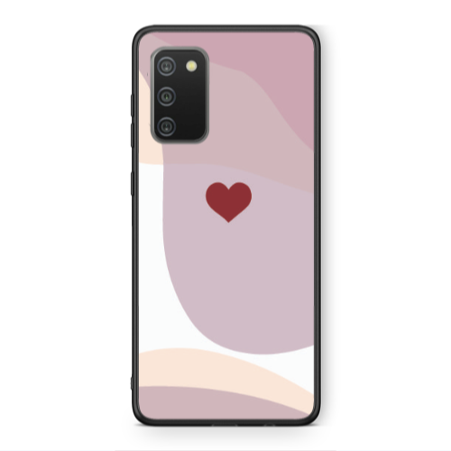 Samsung A02s Wavy Heart Black Glossy Θήκη