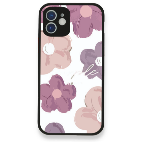 Apple iPhone 12 Flowers 2 Black Glossy Θήκη