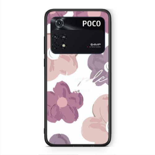 Xiaomi Poco M4 Pro 4G Flowers 2 Black Glossy Θήκη