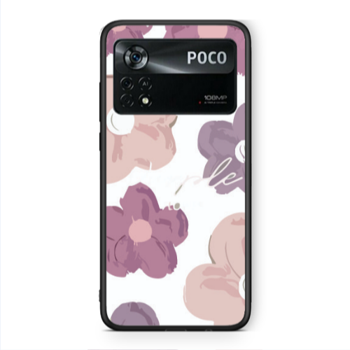 Xiaomi Poco X4 Pro Flowers 2 Black Glossy Θήκη