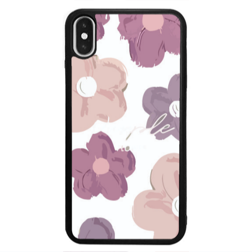 Apple iPhone Xs Max Flowers 2 Black Glossy Θήκη