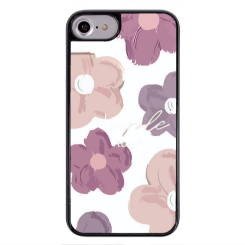 Apple iPhone 7 Flowers 2 Black Glossy Θήκη