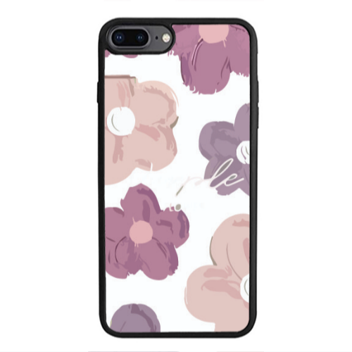 Apple iPhone 7 Plus Flowers 2 Black Glossy Θήκη