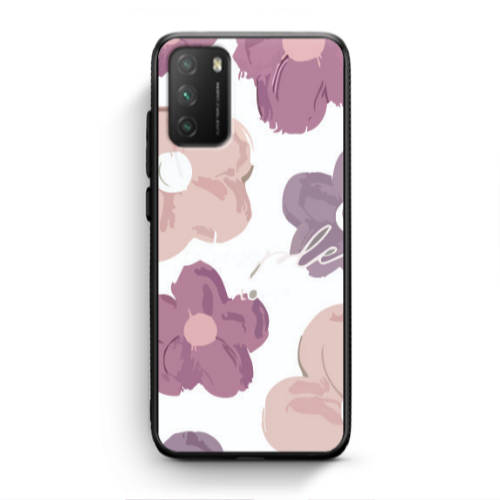 Xiaomi Poco M3 Flowers 2 Black Glossy Θήκη