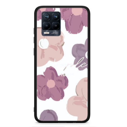 Realme 8  Flowers 2 Black Glossy Θήκη