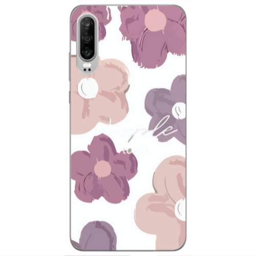 Huawei P30 Flowers 2 Transparent Silicone TPU Θήκη
