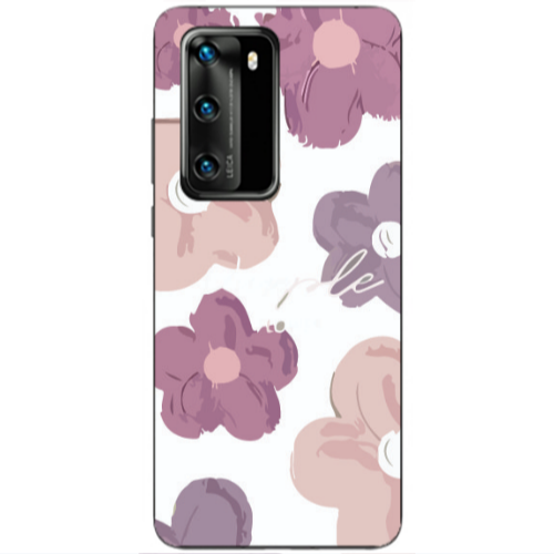 Huawei P40 Flowers 2 Transparent Silicone TPU Θήκη