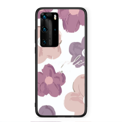 Huawei P40 Pro Flowers 2 Black Glossy Θήκη