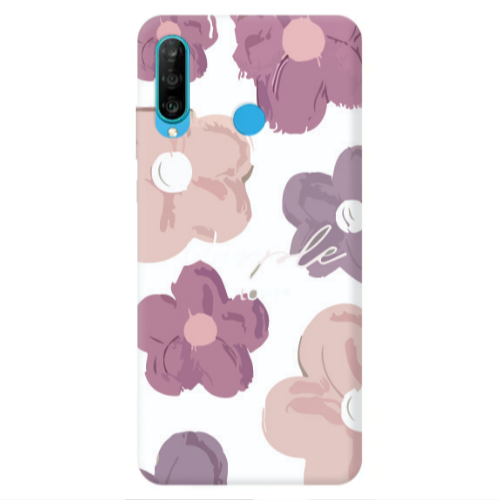 Huawei P30 Lite Flowers 2 Transparent Silicone TPU Θήκη