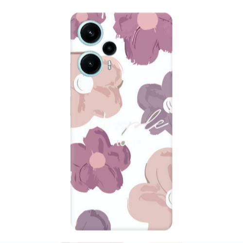 Xiaomi Poco F5 Flowers 2 Transparent Silicone TPU Θήκη
