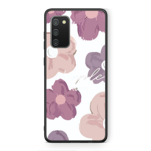 Samsung A02s Flowers 2 Black Glossy Θήκη